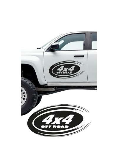 2 Adet 4x4 Off Road Sticker, Pick Up Sticker, Oto Sticker 15x8 Cm