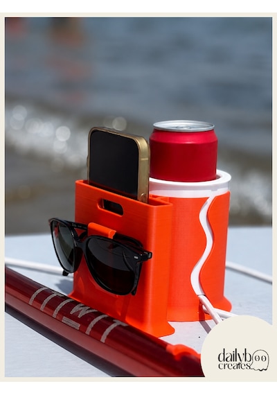 Paddle Board Sup Board Kano Termos Kutu İçecek Telefon Ve Gözlük Tutucu - Turuncu