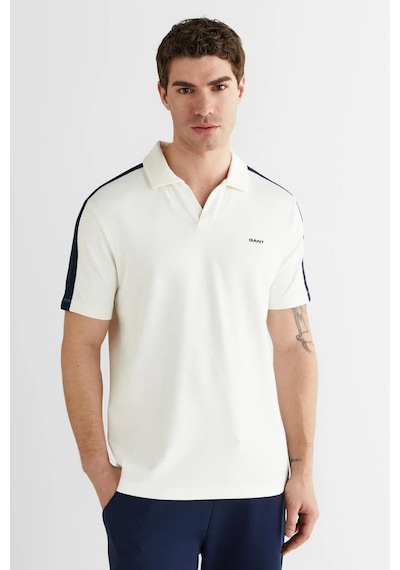Gant Erkek Beyaz Regular Fit Şerit Detaylı Polo Yaka T-shirt-14702