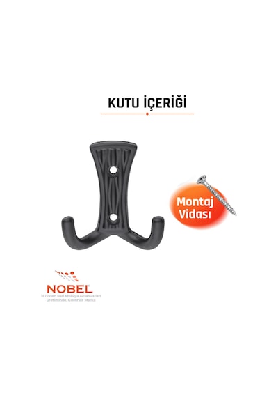 Emet Askı, Metal Vestiyer Askısı, 29 Gr, Dolap Ve Duvar Askılığı, Matsi Yah Vidalı