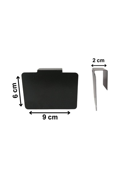 10 Adet Silinebilir Siyah Pvc Etiket 9x6 Cm 20 Mm Geçme Takma