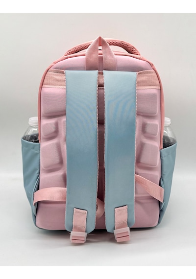 İlk Okul Çantası 3'lü Seti Unisex Çocuk İlkokul Çantası Bvt-8010 Pudra-mavi Mavi