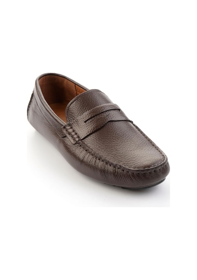 Bambi Kahve Hakiki Deri Erkek Loafer Ayakkabı E01547009740 Kahve