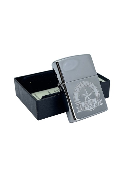 Zippo Texas The Lone Star State Dizayn Çakmak Gri
