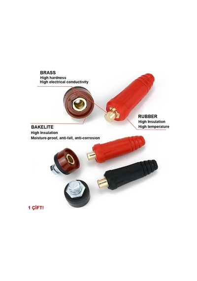 Dkj10-25 200a Konnektör Çift 10-25mm2 Kablo Yüksek Akım Kilitli Panel Tip Konnektör Kaynak Makinesi Hızlı Bağlan
