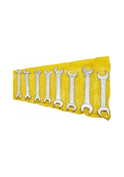 8 Parça Anahtar Takımı Seti Ağzı Açık Çift Taraflı 6-22mm 6x7-8x9-10x11-12x13-14x15-16x17-18x19