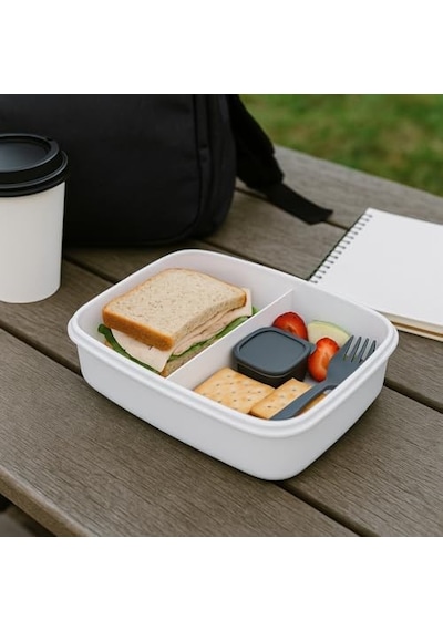Sızdırmaz Lunch Box 3 Bölmeli Yemek Kabı Öğle Yemeği Kutusu Saklama Kabı Bpa İçermez Yavruağzı Bakır