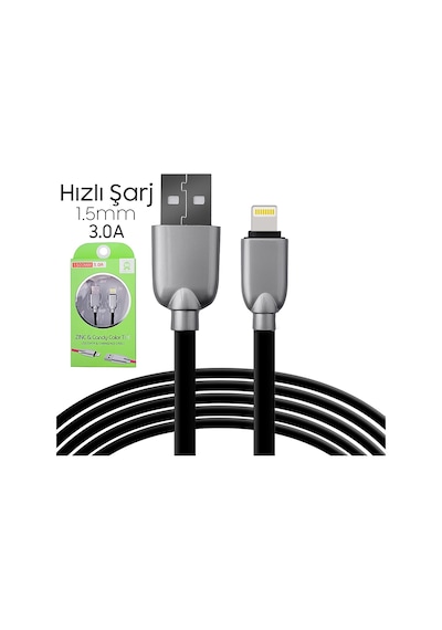 Ally iPhone Uyumlu5s6s788 Plus Zinc Alloy Dayanıklı 3.0a 1.5mm Usb Kablo- 5775
