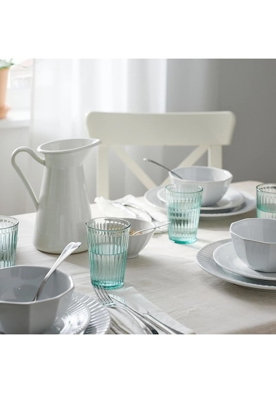 4 Adet Cam Bardak Seti Açık Turkuaz Renk Meridyendukkan 31 Cl, 4 Adet Çok Renkli