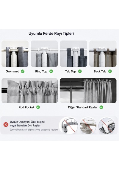 Kablosuz Perde Motoru Boru Tipi