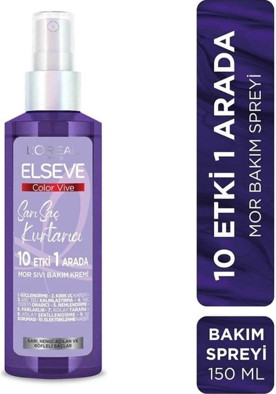 Elseve L'oreal Paris Color Vive Sarı Saç Kurtarıcı Mor Sıvı Bakım Kremi 150 Ml