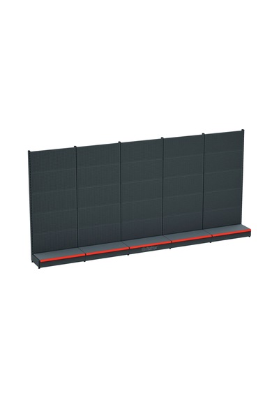 Bazalı Delikli Hırdavat Rafı Antrasit, 5 Ünite W450 H220 D30/40 Cm Kırmızı