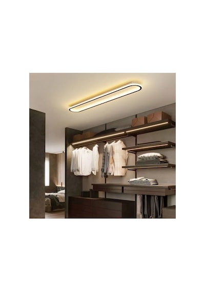 Eskitme Gold 120x16cm Oval Avize 4000k Gün Işığı Led Lambası