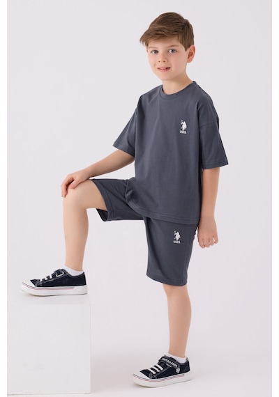 U.S. Polo Assn. Erkek Çocuk Füme Bermuda Takımı 5274-43685 Füme