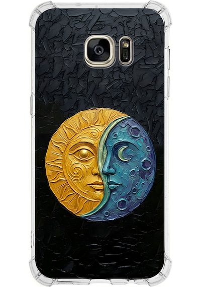 Samsung Uyumlu Galaxy S7 Edge İle Köşe Korumalı Kılıf Metamorfoz Ekinoks Tasarımlı Uv Baskılı Şeffaf