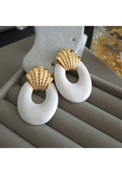 Vip Özel Seri Çift Renk Vintage Kadın Küpe Çok Renkli