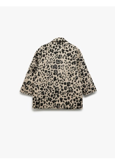 Koton Leopar Desenli Kapaklı Cepli Uzun Kollu Bisiklet Yaka Kaban Bej Desenli 6wkg00007aw Ekru Desenli Koton Leopar Desenli Kapaklı Cepli Uzun Kollu Bisiklet Yaka Kaban Bej Desenli 6wkg00007aw Ekru Desenli