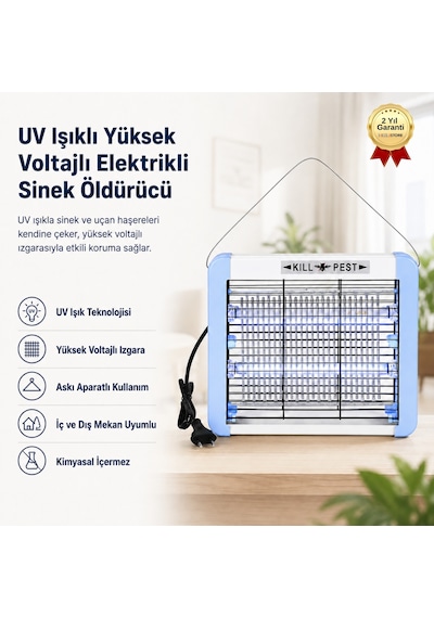 Uv Işıklı Yüksek Voltajlı Elektrikli Sinek Öldürücü-1718