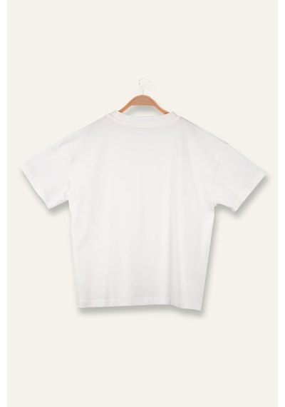 Zeyland Unisex Çocuk Oversıze T-shirt - Ekru Ekru