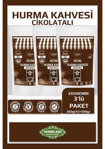Hurma Aşkı Filtre Hurma Kahvesi Çikolatalı 3 x 200 G