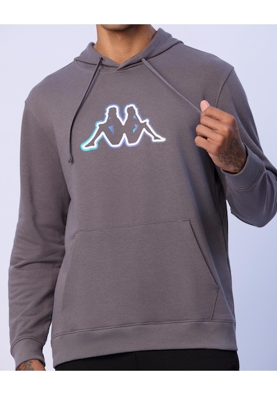 Kappa Benjamin Erkek Gri Regular Hoodie