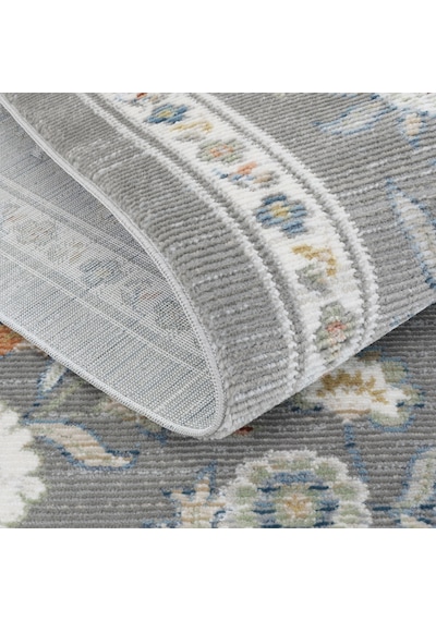 Cool Halı Floor Gri Vintage Çiçekli Klasik Salon Oturma Odası Dekoratif Pati Dostu Halı