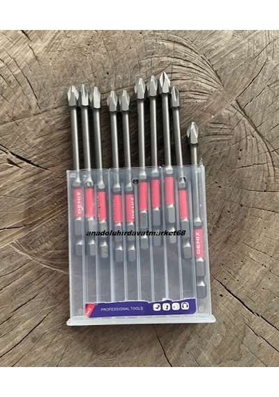 Dnz S2 İmpact Ph2 Mıknatıslı Yıldız Bits Uç Ph2 Sac Vida Sıkma Ucu 10pcs 100mm