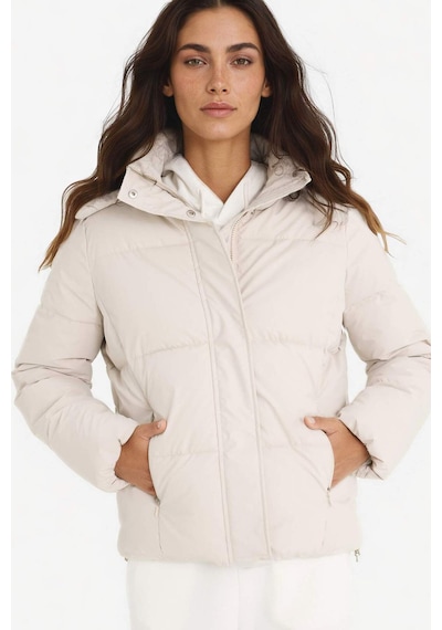 Defacto Regular Fit Kapüşonlu Fermuarlı Şişme Mont F2143ax25wnbg414 Bej-bg414