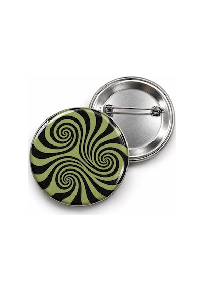 Vintage 3 - Zeytin Yeşili Üçlü Spiral - 58mm Rozet Çok Renkli