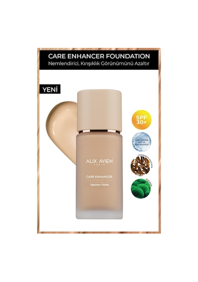 Alix Avien   Nemlendirici SPF30 Parlak Bitişli Fondöten Care Enhancer 805 Ivory