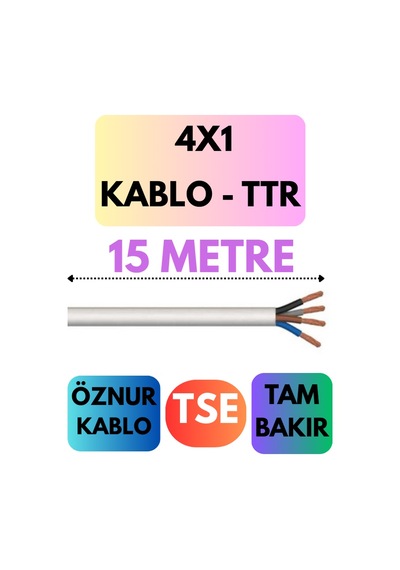 Öznur 4x1 Ttr Kablo Metre Seçenekli Beyaz - 15 Metre