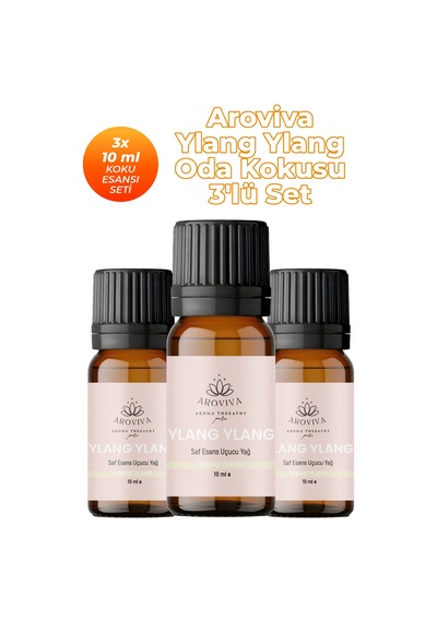 Ylang Ylang Oda Kokusu 3'lü Set- Doğal Esansiyel Uçucu Yağ, Difüzör Esansı, Buhurdanlık Yağı Karışık