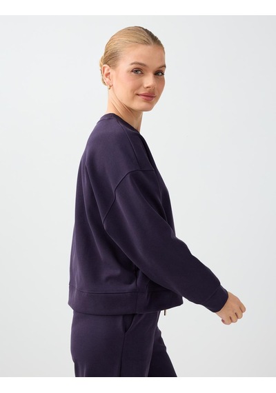 Jimmy Key Mor Yuvarlak Yaka Düz Kesim Modal Sweatshirt 6ww238328503