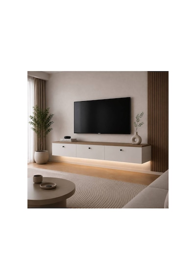 Ledli Televizyon Ünitesi 170 Cm - Işıklı Raflı Tv Ünitesi Bej Ledli Televizyon Ünitesi 170 Cm - Işıklı Raflı Tv Ünitesi Bej