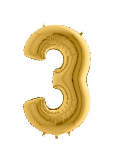 Gold Folyo Balon 3 Rakamı 40 CM