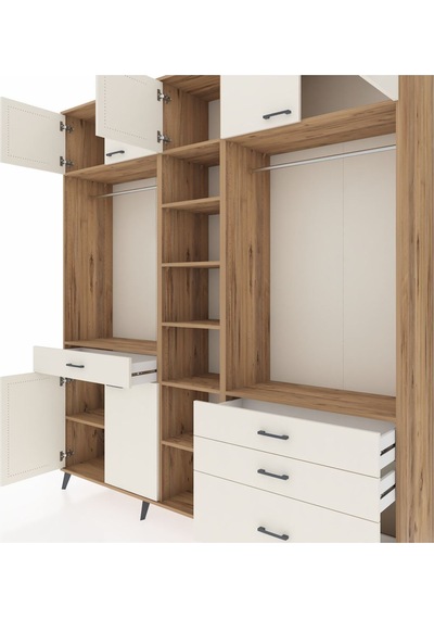 Hyperion Dolap 11 Raflı 4 Çekmeceli 2 Askılı 220x44x243 Çam-aytaşı/aytaşı Aytası/aytası Hyperion Dolap 11 Raflı 4 Çekmeceli 2 Askılı 220x44x243 Çam-aytaşı/aytaşı Aytası/aytası