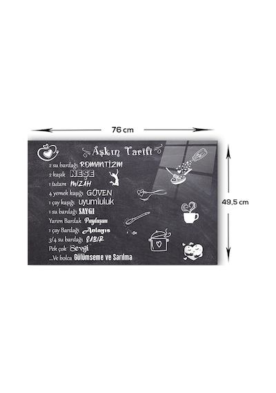 Decorita Cam Ocak Arkası Koruyucu | Aşkın Tarifi | 49,5cm x 76cm