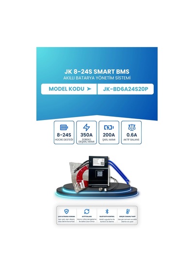 Jk Smart Bms Akıllı Batarya Yönetim Sistemi 8 24s 350a 0.6a Aktif Balans Jk-bd6a24s20p