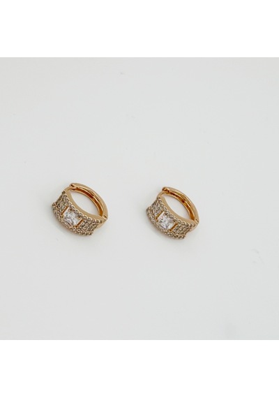 18k Rose Gold Plated Single Hoop Küpe Gold