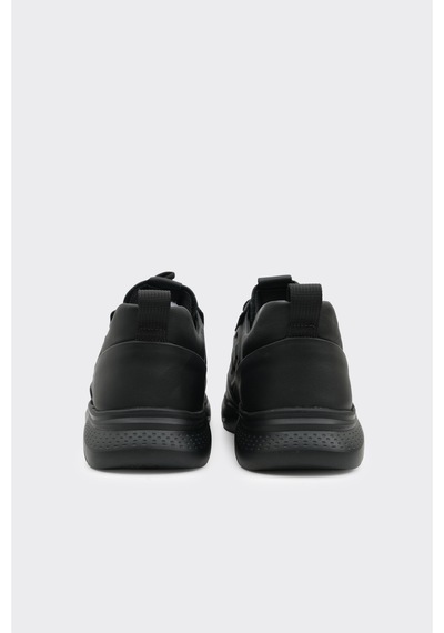 Derinet İthal Malzeme Lastik Bağcık Erkek Sneaker Siyah Siyah