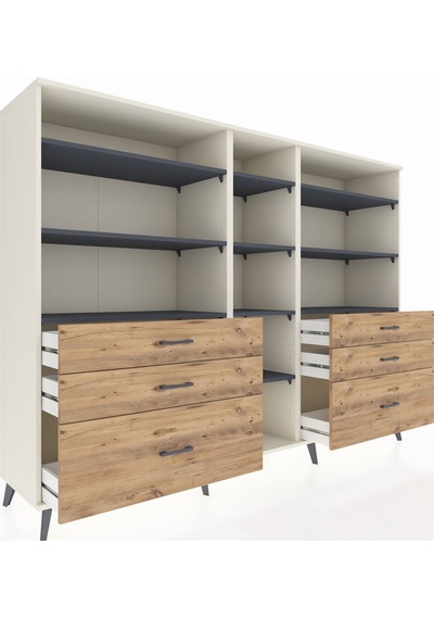 Hyperion Dolap 10 Raflı 6 Çekmeceli 220x44x163 Aytaşı-antrasit/çam Antrasıt/atlas Çam - Aytası Hyperion Dolap 10 Raflı 6 Çekmeceli 220x44x163 Aytaşı-antrasit/çam Antrasıt/atlas Çam - Aytası