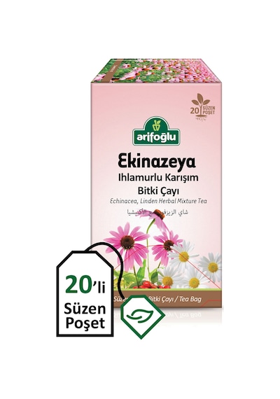 Arifoğlu Ekinazeya Ihlamurlu Karışım Bitki Çayı Süzen Poşet 20'li