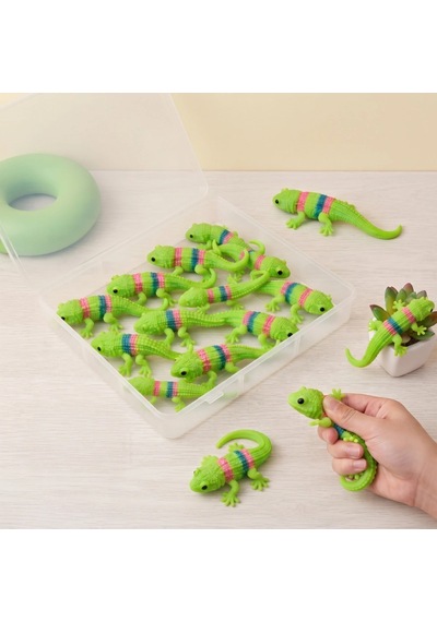 Kertenkele Squishy Gerginlik Oyuncağı 12 Adet - Sıkılabilir Esnek Yumuşak Set Bx-316717
