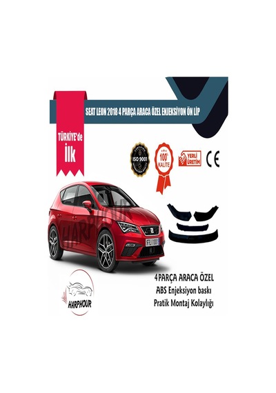 Seat Leon Mk 3.5 Aksesuar Piano Black 4 Parça Tampon Ek Ön Lip