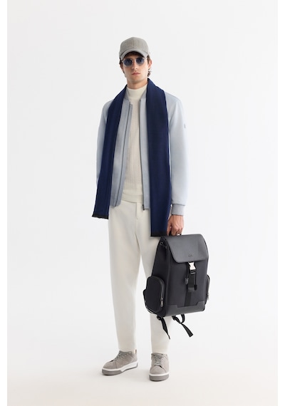 Avva Erkek Mavi Bomber Yaka Süet Dokulu Mevsimlik Comfort Fit Mont B006045
