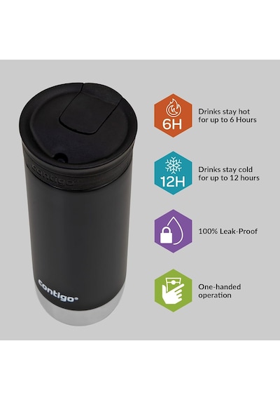 Huron Pro Snapseal Termos Bardak 470 Ml Siyah Çok Renkli