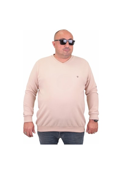 Moc Grande Mocgrande Büyük Beden Selanik V Yaka Classic Sweat 23201 Bej-Bej Moc Grande Mocgrande Büyük Beden Selanik V Yaka Classic Sweat 23201 Bej-Bej