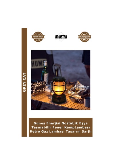 Güneş Enerjisi Nostaljik Eşya Taşınabilir Fener Kamplambası Retro Gaz Lambası Tasarım Şarjlı Çok Renkli