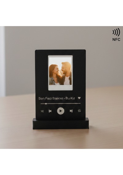 Nfc Akıllı Barkodlu "en Sevdiğimiz Şarkı" Tasarımlı 3d Baskı Masaüstü Biblo 14,2x10 Cm