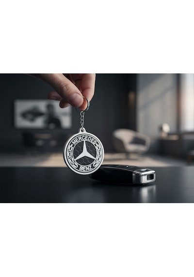 Mercedes Logo Anahtarlık 3d Baskı Mercedes Benz Uyumlu Şık Araç Anahtarlığı